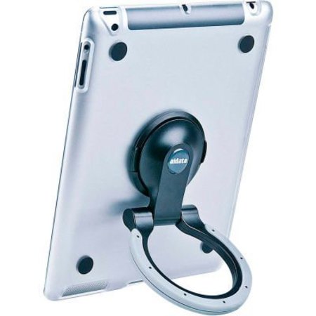 AIDATA SpinStand for iPad 2, 3 & 4, Clear Shell with Black and Gray Ring ISP502CBG